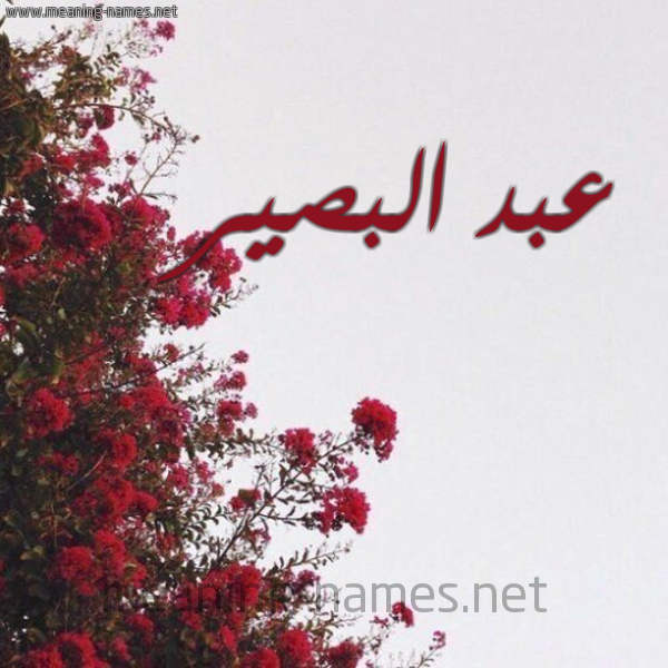 شكل 18 صوره الورد الأحمر للإسم بخط رقعة صورة اسم عبد البصير ABD-ALBSIR